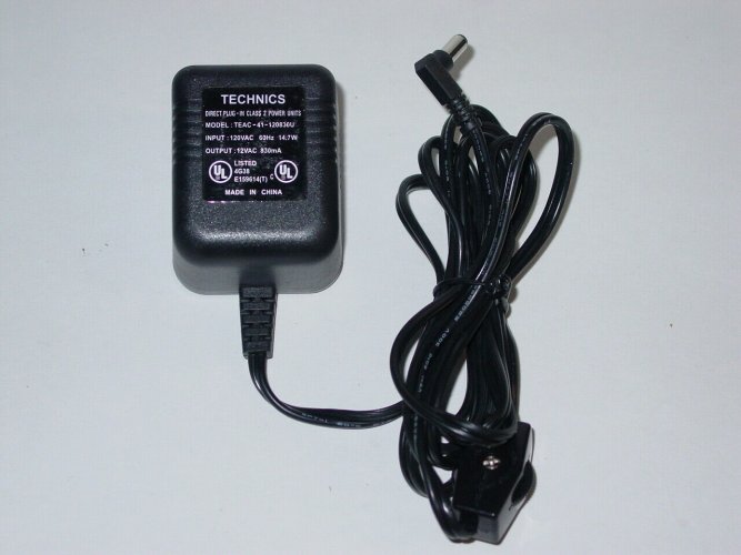*Brand NEW*Technics TEAC-41-120830U 12VAC 830mA AC Power Adapter w/ Switch (On & Off Button) - Click Image to Close